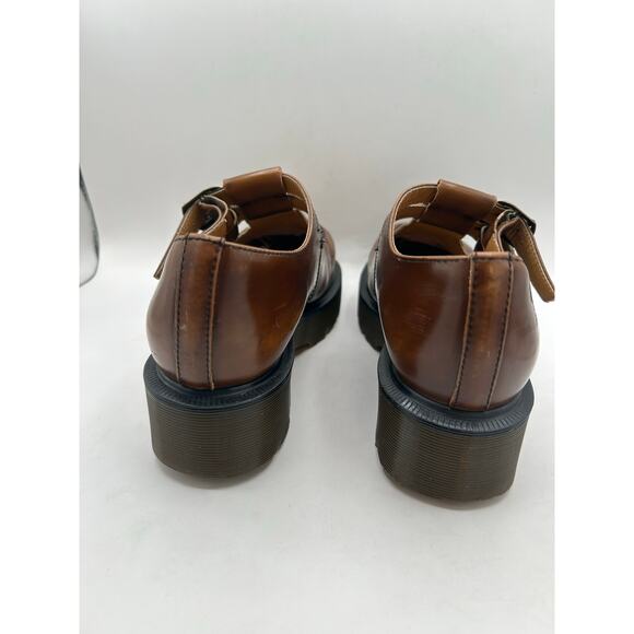 Dr. Martens VTG  Rare Chunky Mary Jane Brown Shoes Made in England US 10 8305 - Picture 7 of 12